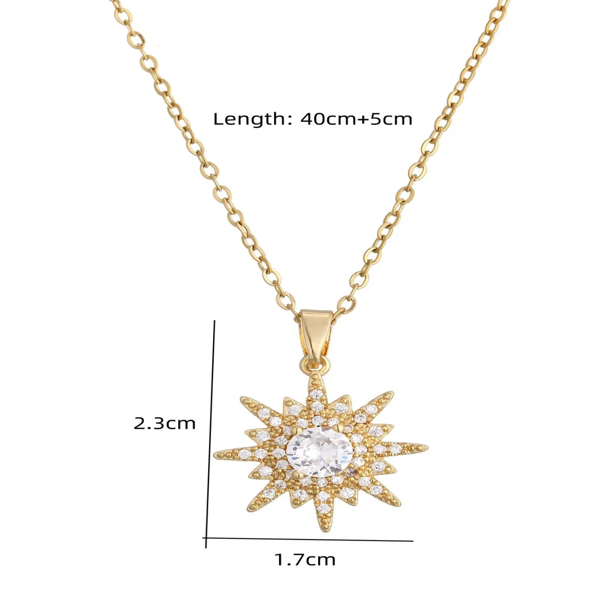 Simple Style Sun Copper Plating 18k Gold Plated Necklace