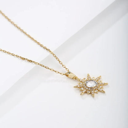 Simple Style Sun Copper Plating 18k Gold Plated Necklace