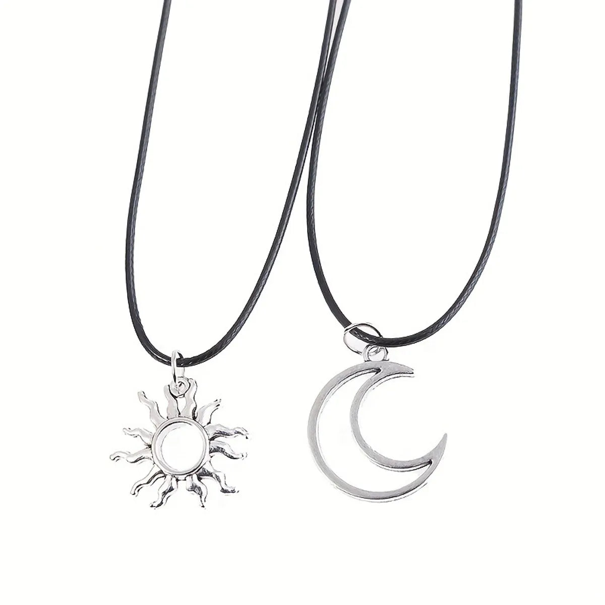 Simple Style Sun Moon Alloy Plating Couple Pendant Necklace