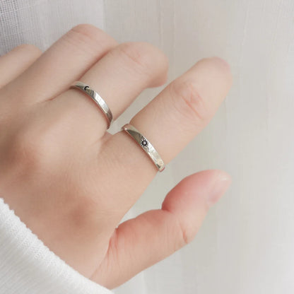 Simple Style Sun Moon Copper Plating Open Ring