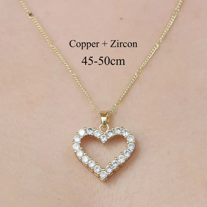 Copper Simple Style Plating Inlay Snake Sun Butterfly Zircon Pendant Necklace