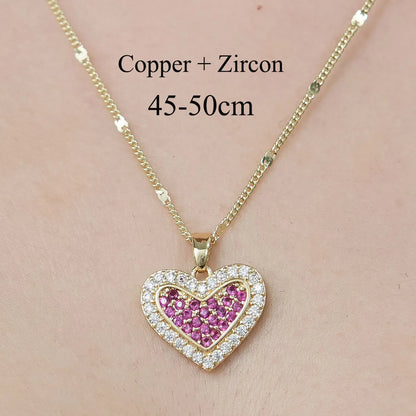 Copper Simple Style Plating Inlay Snake Sun Butterfly Zircon Pendant Necklace