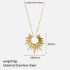 304 Stainless Steel Simple Style Polishing Plating Sun Pendant Necklace