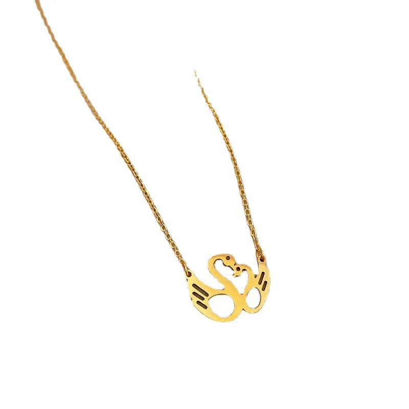 Simple Style Swan Titanium Steel Plating Hollow Out Necklace 1 Piece