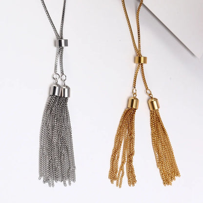 Simple Style Tassel Titanium Steel Plating Jewelry Set 2 Pieces