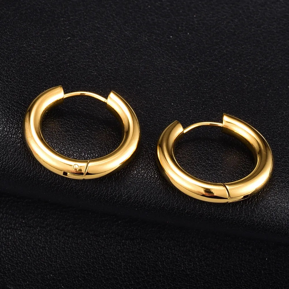 Simple Style Plating 304 Stainless Steel Titanium Steel 18K Gold Plated Earrings