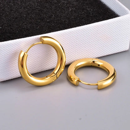 Simple Style Plating 304 Stainless Steel Titanium Steel 18K Gold Plated Earrings