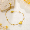 Simple Style Titanium Steel Heart Water Drop Bell Pattern Electroplated Necklace Bracelet Accessories For Women