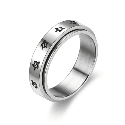 Wholesale Jewelry Simple Style Tortoise Titanium Steel Rings