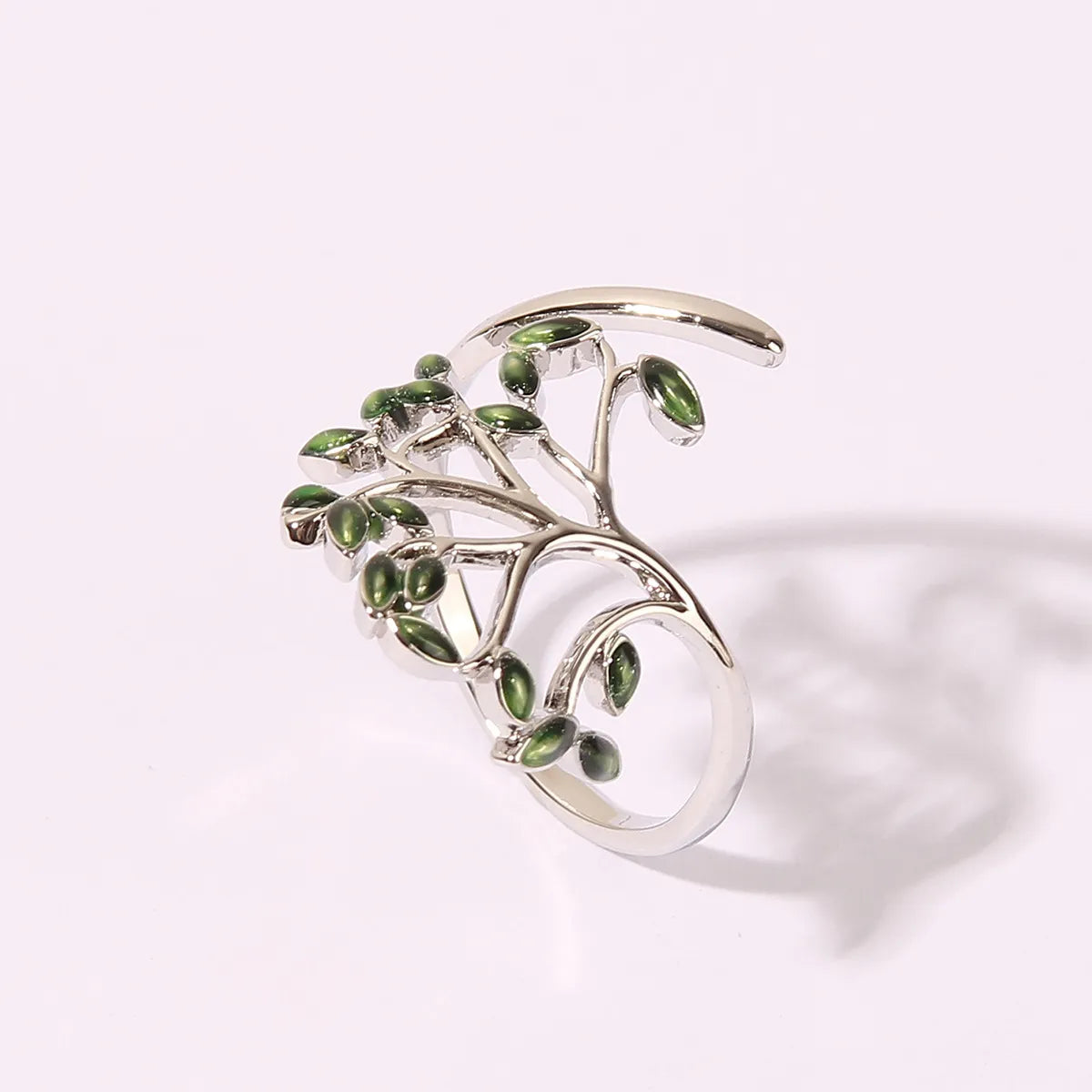 Simple Style Tree Alloy Enamel Women's Open Ring