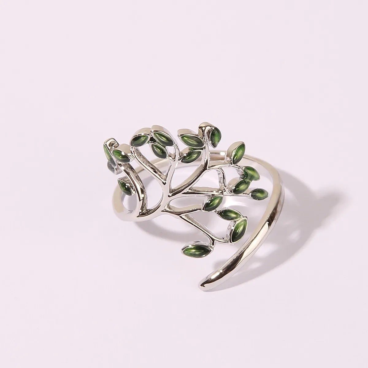 Simple Style Tree Alloy Enamel Women's Open Ring