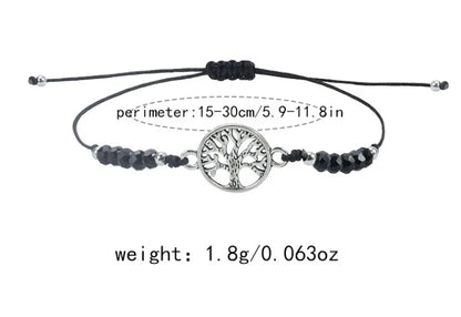 Simple Style Tree Artificial Crystal Alloy Beaded Unisex Drawstring Bracelets