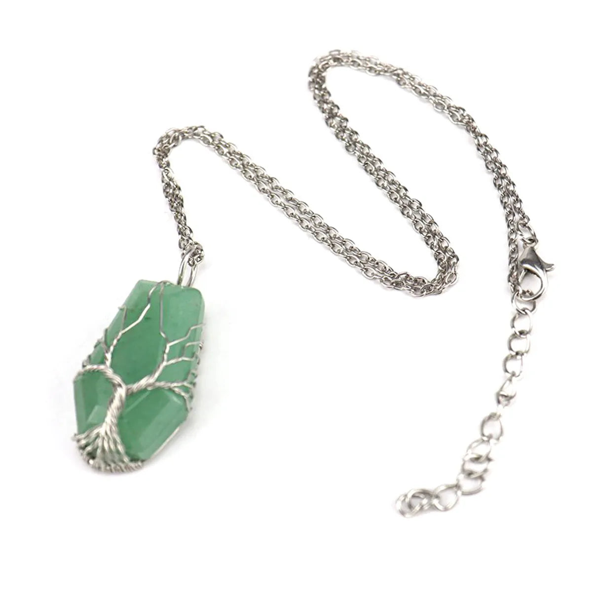 Simple Style Tree Crystal Agate Ferroalloy Wholesale Pendant Necklace