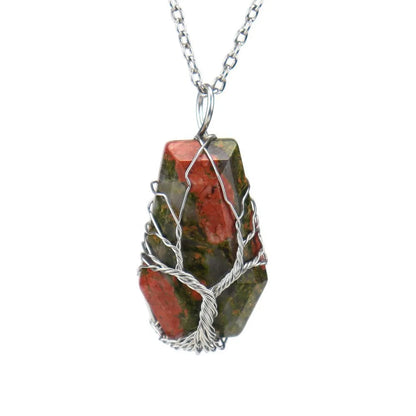 Simple Style Tree Crystal Agate Ferroalloy Wholesale Pendant Necklace