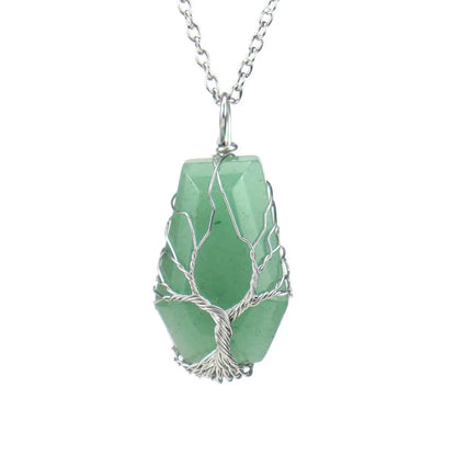 Simple Style Tree Crystal Agate Ferroalloy Wholesale Pendant Necklace