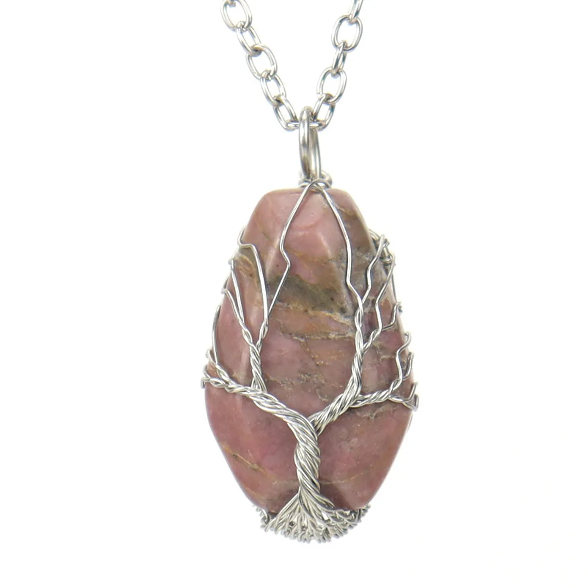 Simple Style Tree Crystal Agate Ferroalloy Wholesale Pendant Necklace