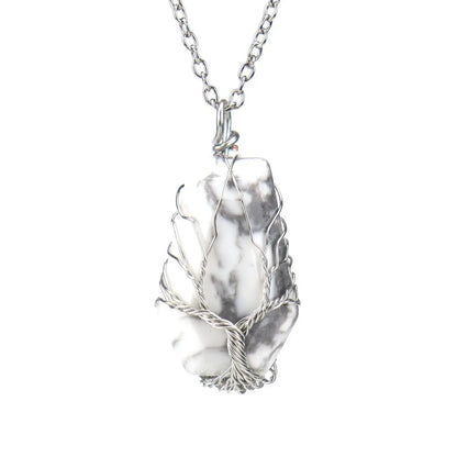 Simple Style Tree Crystal Agate Ferroalloy Wholesale Pendant Necklace