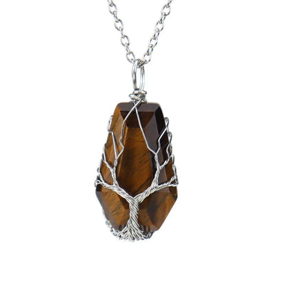 Simple Style Tree Crystal Agate Ferroalloy Wholesale Pendant Necklace