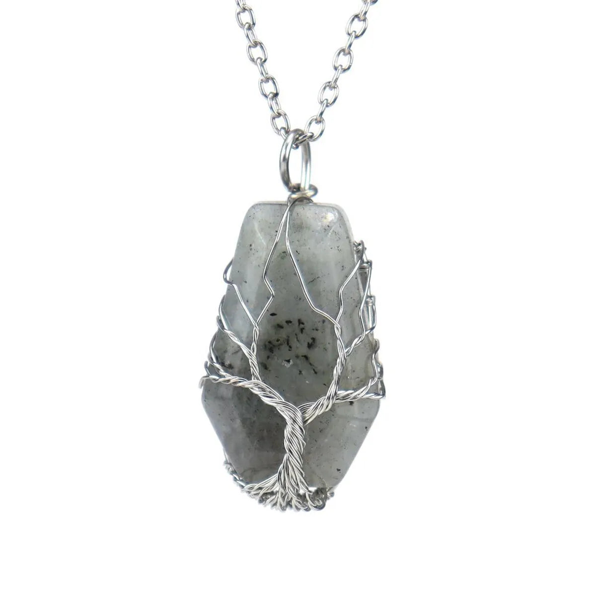 Simple Style Tree Crystal Agate Ferroalloy Wholesale Pendant Necklace