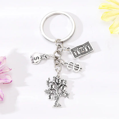 Simple Style Tree Dollar Alloy Plating Bag Pendant Keychain