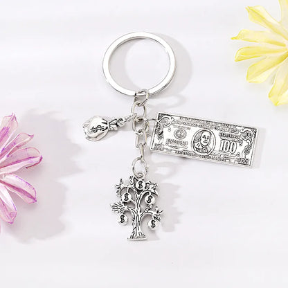 Simple Style Tree Dollar Alloy Plating Bag Pendant Keychain