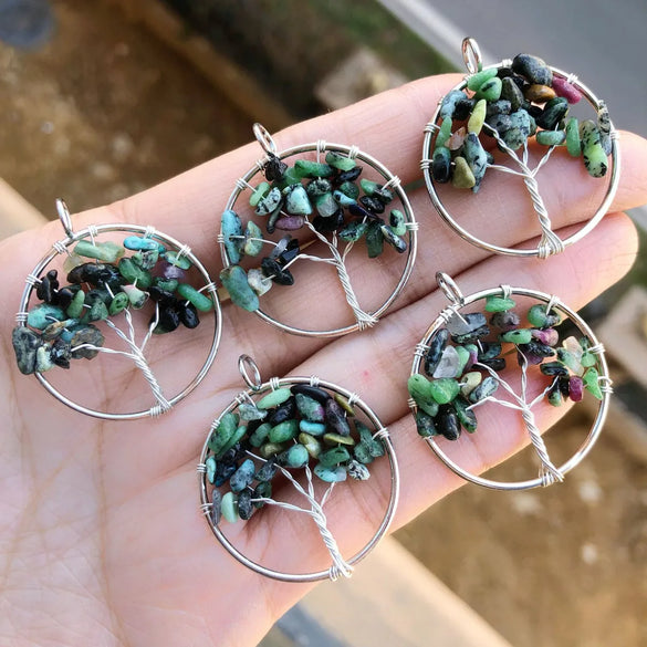 1 Piece Natural Stone Crystal Iron Tree