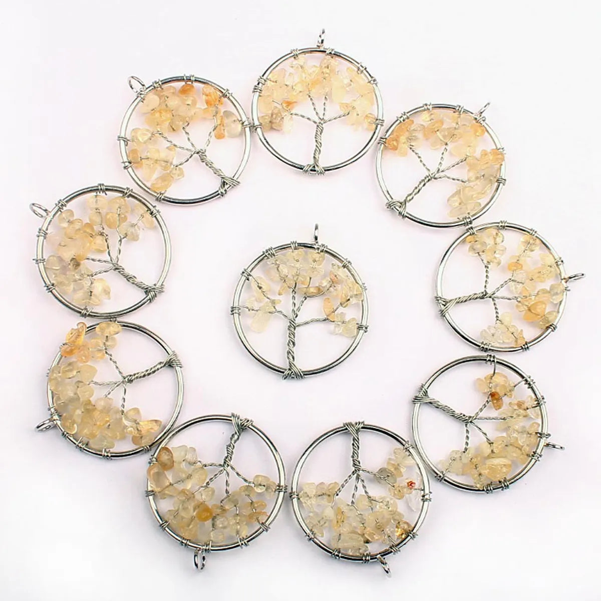 1 Piece Natural Stone Crystal Iron Tree