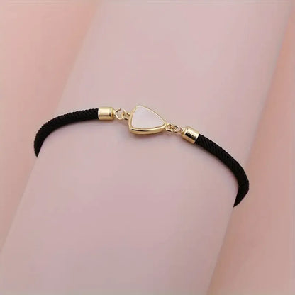 Simple Style Triangle Copper 18k Gold Plated Zircon Drawstring Bracelets In Bulk