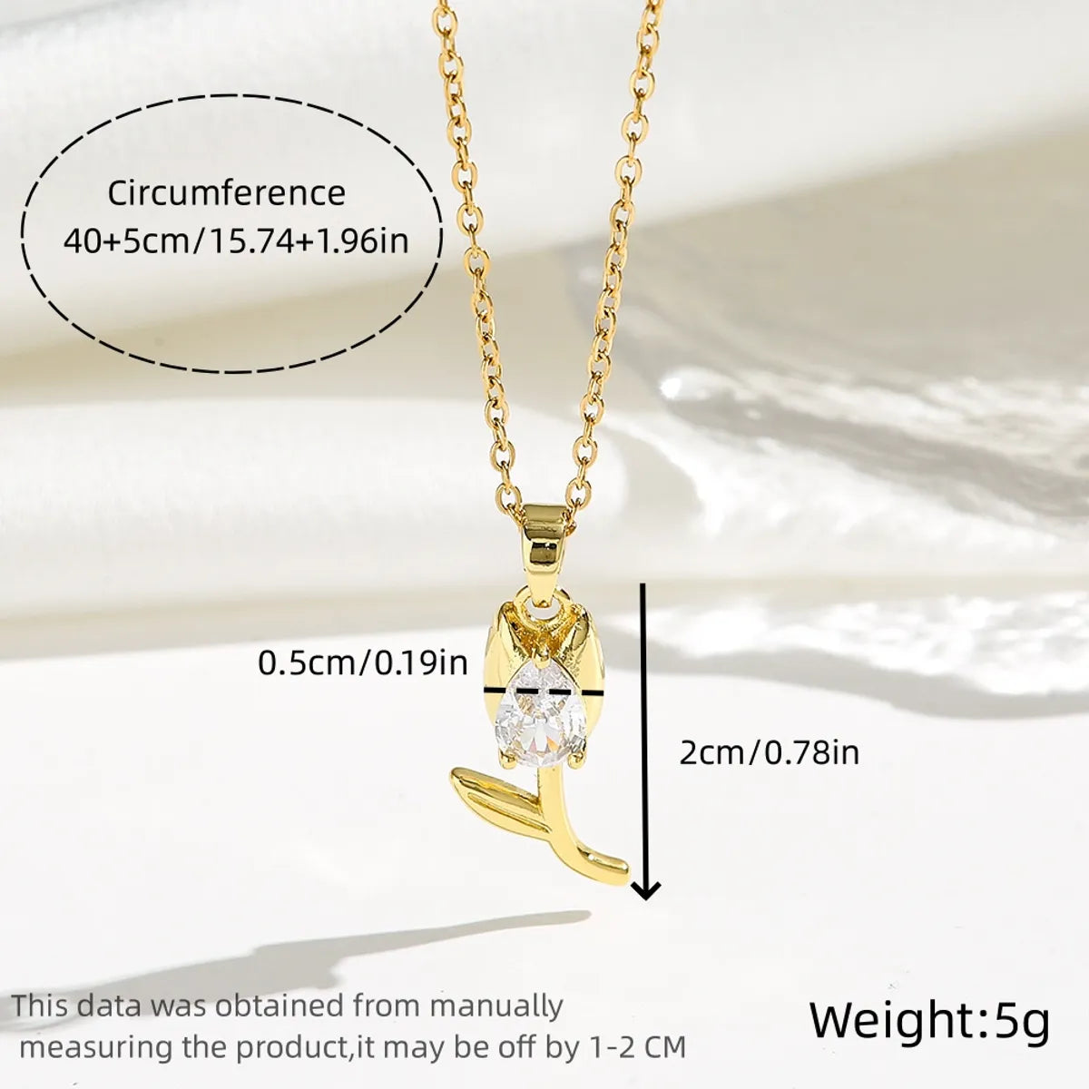 Simple Style Tulip Titanium Steel Plating Inlay Opal Zircon Gold Plated Silver Plated Pendant Necklace