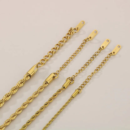 Simple Style Twist 304 Stainless Steel 18K Gold Plated Bracelets In Bulk