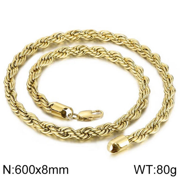 Simple Style Twist Stainless Steel Plating 18K Gold Plated Women'S Necklace