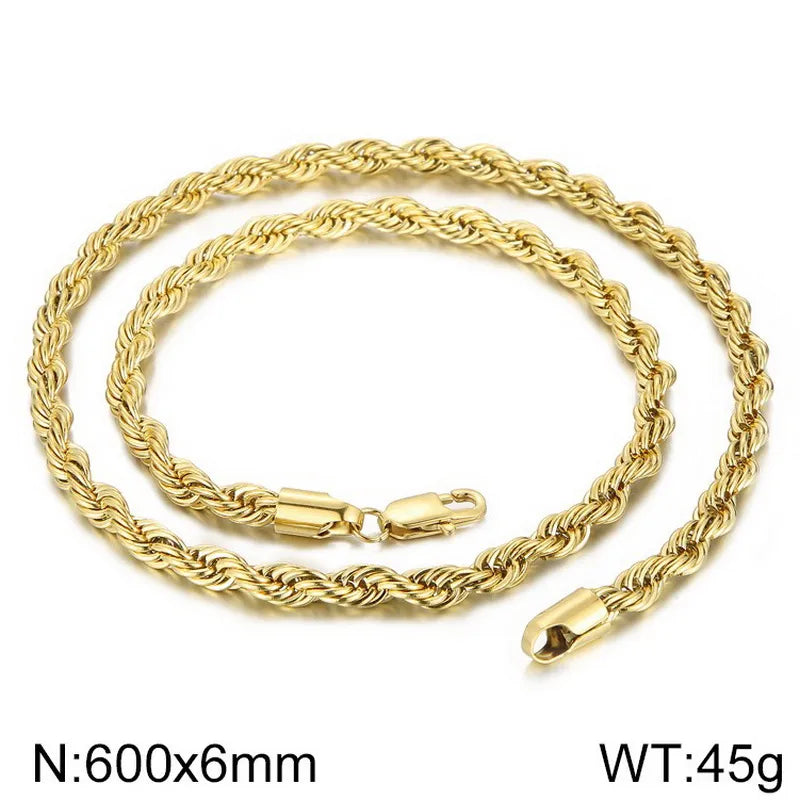 Simple Style Twist Stainless Steel Plating 18K Gold Plated Women'S Necklace