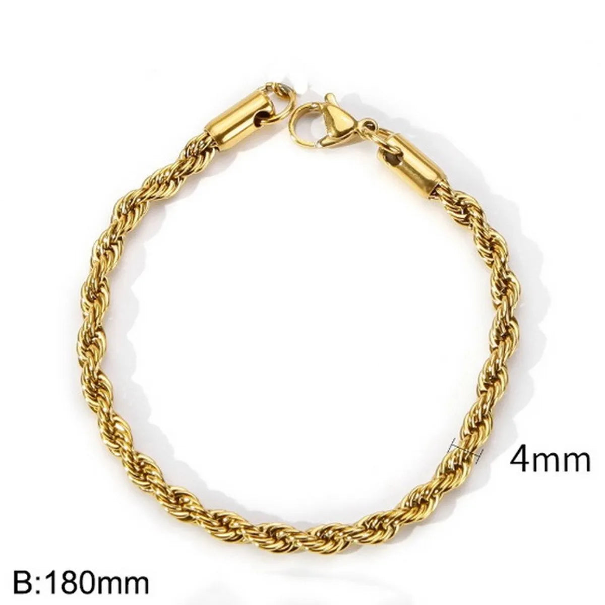 Simple Style Twist Stainless Steel 18K Gold Plated Bracelets In Bulk