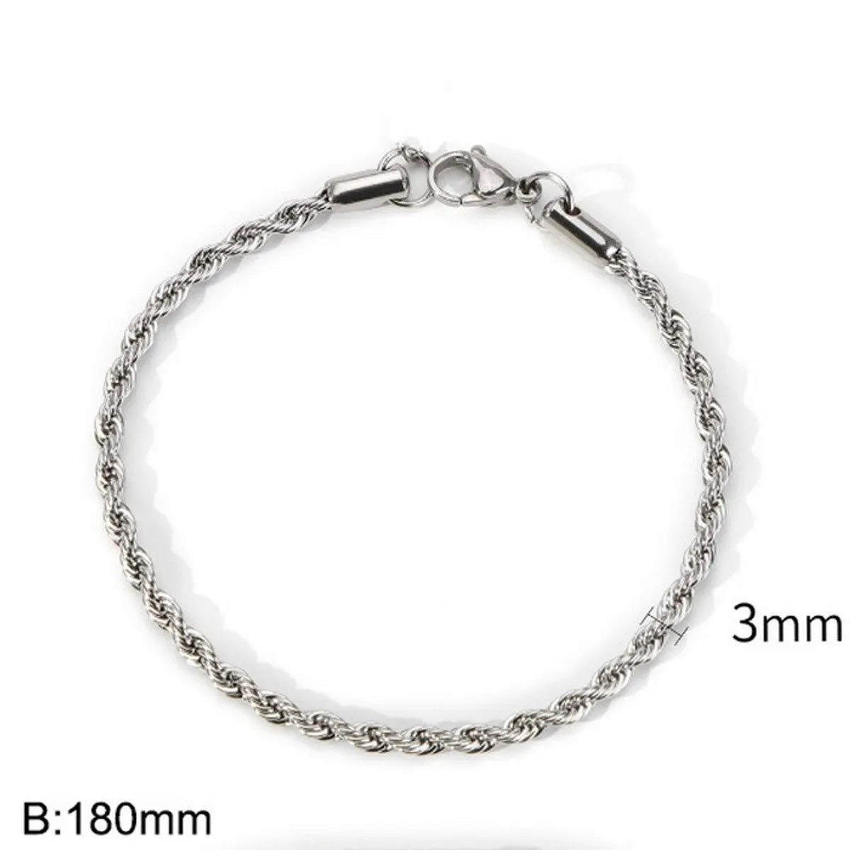 Simple Style Twist Stainless Steel 18K Gold Plated Bracelets In Bulk