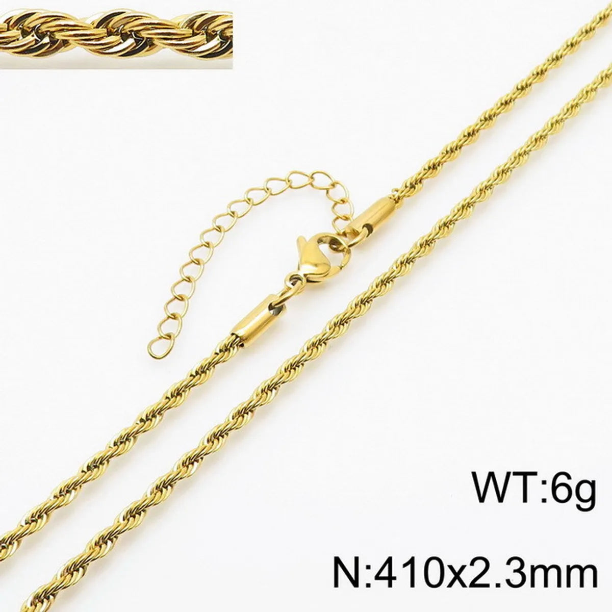 Simple Style Twist Stainless Steel Plating Necklace