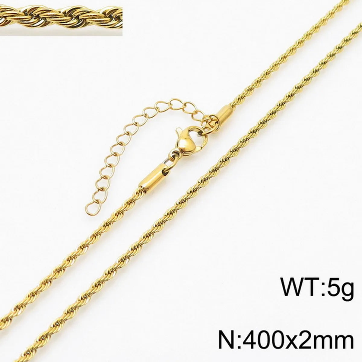 Simple Style Twist Stainless Steel Plating Necklace