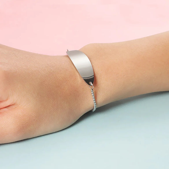 Simple Style U Shape Customization Laser Engraving 304 Stainless Steel 18K Gold Plated Box Chain Bracelets In Bulk