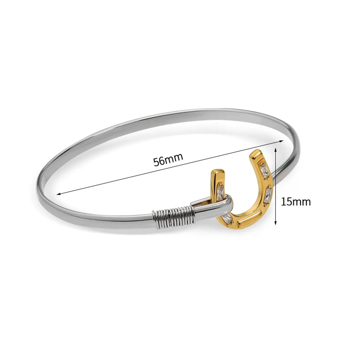 Simple Style U Shape 304 Stainless Steel Bangle In Bulk