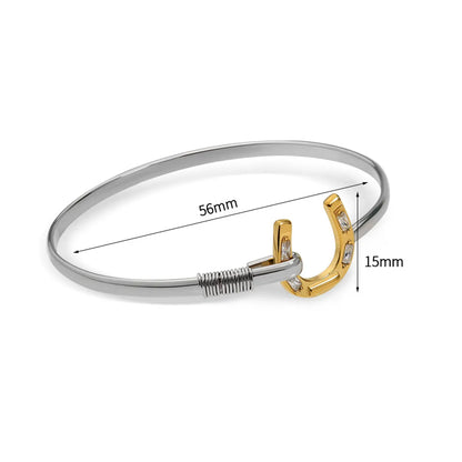 Simple Style U Shape 304 Stainless Steel Bangle In Bulk