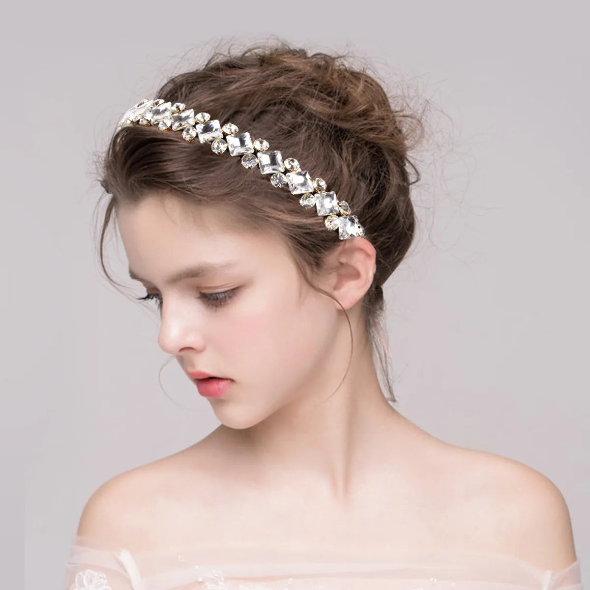 Women'S Simple Style U Shape Rhinestone Hair Band