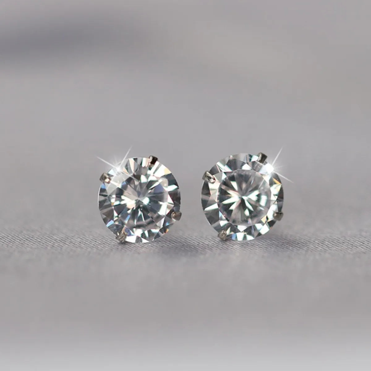 1 Pair Simple Style U Shape Silver Plating Zircon Ear Studs