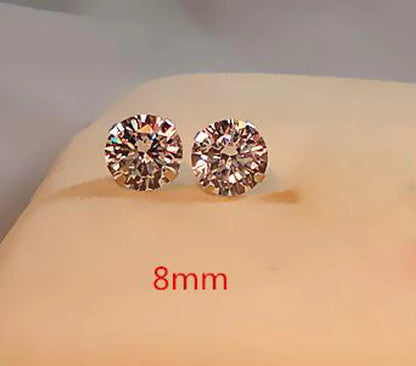 1 Pair Simple Style U Shape Silver Plating Zircon Ear Studs