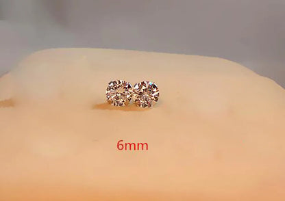 1 Pair Simple Style U Shape Silver Plating Zircon Ear Studs