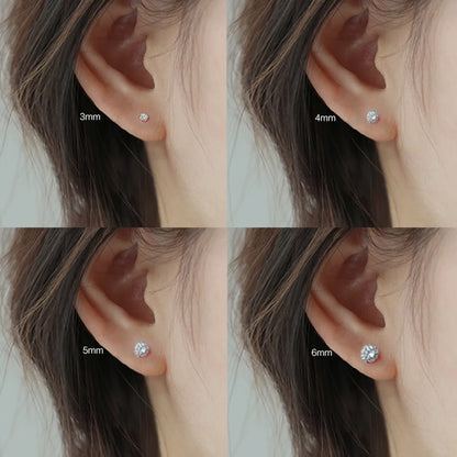 1 Pair Simple Style U Shape Silver Plating Zircon Ear Studs