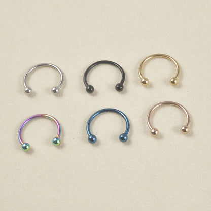 Simple Style U Shape Stainless Steel Lip Stud Nose Ring In Bulk