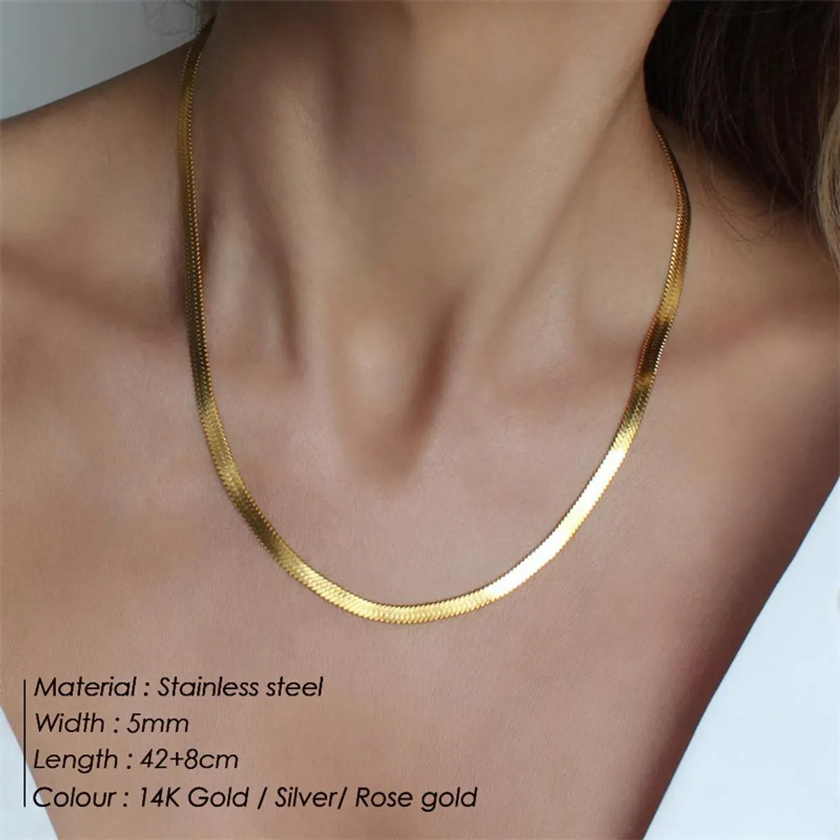 Simple Style U Shape Stainless Steel Necklace Layered Plating Stainless Steel Necklaces