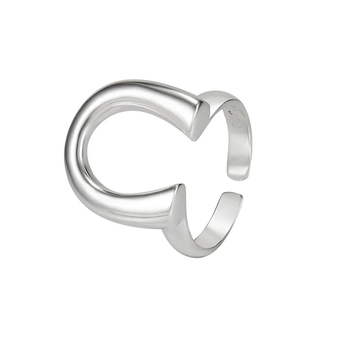 Simple Style U Shape Sterling Silver Gold Plated Rings In Bulk