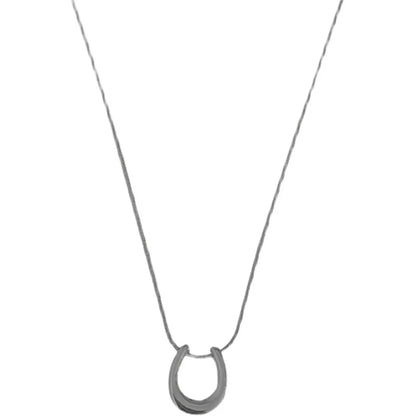 Simple Style U Shape Titanium Steel Gold Plated Pendant Necklace In Bulk