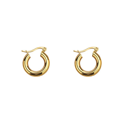 Simple Style U Shape Titanium Steel Plating Hoop Earrings 1 Pair