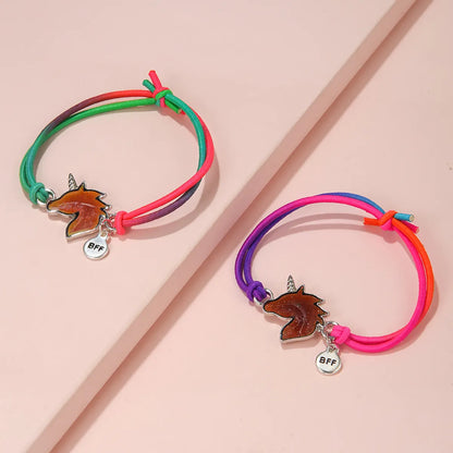 Simple Style Unicorn Flower Alloy Handmade Kid'S Bracelets